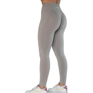 imageAUROLA Workout Leggings for Women Seamless Scrunch Tights Tummy Control Gym Fitness Girl Sport Active Yoga PantsSilver Sconce