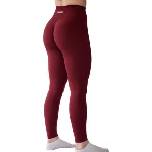 imageAUROLA Workout Leggings for Women Seamless Scrunch Tights Tummy Control Gym Fitness Girl Sport Active Yoga PantsSun Dried Tomato