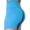 imageAUROLA Intensify Workout Shorts for Women Seamless Scrunch Short Gym Yoga Running Sport Active Exercise Fitness ShortsAzure Blue