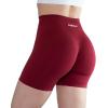 imageAUROLA Intensify Workout Shorts for Women Seamless Scrunch Short Gym Yoga Running Sport Active Exercise Fitness ShortsDeep Red