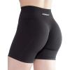 imageAUROLA Intensify Workout Shorts for Women Seamless Scrunch Short Gym Yoga Running Sport Active Exercise Fitness ShortsPackblackSeal BrownDandelion Brown