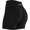 imageAUROLA Intensify Workout Shorts for Women Seamless Scrunch Short Gym Yoga Running Sport Active Exercise Fitness ShortsPackblackSeal BrownDandelion Brown