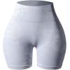 imageAUROLA Serpent Seamless Scrunch Workout Shorts for WomenTummy Control Squat Proof Ribbed Thick Active Gym ShortArctic Ice