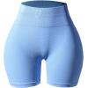 imageAUROLA Serpent Seamless Scrunch Workout Shorts for WomenTummy Control Squat Proof Ribbed Thick Active Gym ShortSerpent Placid Blue