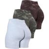 imageAUROLA Serpent Seamless Scrunch Workout Shorts for WomenTummy Control Squat Proof Ribbed Thick Active Gym ShortPack Espressowinter Mossarctic Ice