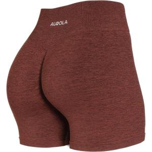 imageAUROLA Intensify Workout Shorts for Women Seamless Scrunch Short Gym Yoga Running Sport Active Exercise Fitness ShortsBronze