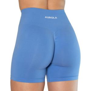 imageAUROLA Intensify Workout Shorts for Women Seamless Scrunch Short Gym Yoga Running Sport Active Exercise Fitness ShortsLavender Lustre