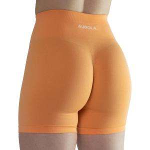 imageAUROLA Intensify Workout Shorts for Women Seamless Scrunch Short Gym Yoga Running Sport Active Exercise Fitness ShortsPapaya