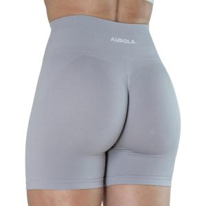 imageAUROLA Intensify Workout Shorts for Women Seamless Scrunch Short Gym Yoga Running Sport Active Exercise Fitness ShortsRaindrops