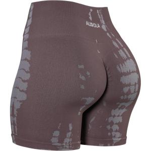 imageAUROLA Serpent Seamless Scrunch Workout Shorts for WomenTummy Control Squat Proof Ribbed Thick Active Gym ShortSerpent Deep Taupe