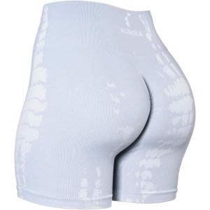 imageAUROLA Serpent Seamless Scrunch Workout Shorts for WomenTummy Control Squat Proof Ribbed Thick Active Gym ShortSerpent Gray Dawn