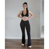 imageAUROLA Fire Flare Leggings for Women Crossover High Waisted Yoga Pants Tummy Control Wide Leg Bootcut LeggingsBlack