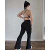 imageAUROLA Fire Flare Leggings for Women Crossover High Waisted Yoga Pants Tummy Control Wide Leg Bootcut LeggingsBlack