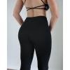 imageAUROLA Fire Flare Leggings for Women Crossover High Waisted Yoga Pants Tummy Control Wide Leg Bootcut LeggingsBlack