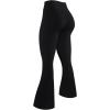 imageAUROLA Fire Flare Leggings for Women Crossover High Waisted Yoga Pants Tummy Control Wide Leg Bootcut LeggingsBlack