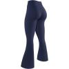 imageAUROLA Fire Flare Leggings for Women Crossover High Waisted Yoga Pants Tummy Control Wide Leg Bootcut LeggingsNavy