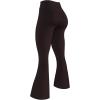 imageAUROLA Fire Flare Leggings for Women Crossover High Waisted Yoga Pants Tummy Control Wide Leg Bootcut LeggingsSeal Brown