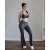 imageAUROLA Fire Flare Leggings for Women Crossover High Waisted Yoga Pants Tummy Control Wide Leg Bootcut LeggingsSteel Gray