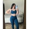 imageAUROLA Serpent Snake Seamless Scrunch Workout Leggings for WomenGirls Squat Proof Ribbed Thick Active Gym PantsWater Blue