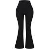 imageAUROLA Fire Flare Leggings for Women Crossover High Waisted Yoga Pants Tummy Control Wide Leg Bootcut LeggingsBlack