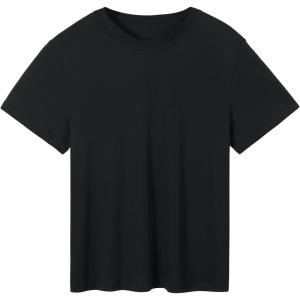 imageAUROLA Everyday Tshirt for Women Workout Tops Short Sleeve Lightweight Shirts Yoga Running Gym Athletic Tee TopBlack
