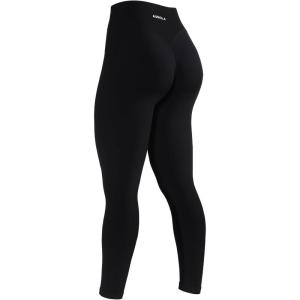 imageAUROLA Impressive Women Workout Leggings High Waist Yoga Pants Seamless Running Athletic Leggings for WomenBlack