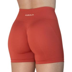 imageAUROLA Intensify V20 Womens Workout Shorts Athletic Running Shorts Seamless High Waist Sport Gym Yoga ShortsBaked Apple