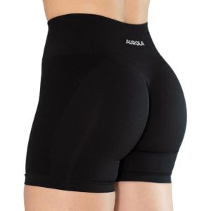 imageAUROLA Intensify V20 Womens Workout Shorts Athletic Running Shorts Seamless High Waist Sport Gym Yoga ShortsBlack