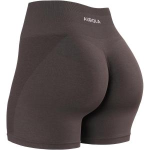 imageAUROLA Intensify V20 Womens Workout Shorts Athletic Running Shorts Seamless High Waist Sport Gym Yoga ShortsChestnut Brown