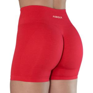imageAUROLA Intensify V20 Womens Workout Shorts Athletic Running Shorts Seamless High Waist Sport Gym Yoga ShortsFiery Red