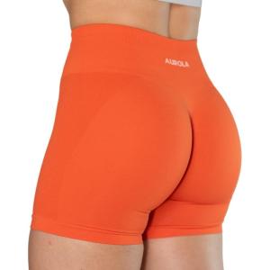 imageAUROLA Intensify V20 Womens Workout Shorts Athletic Running Shorts Seamless High Waist Sport Gym Yoga ShortsFlame Orange