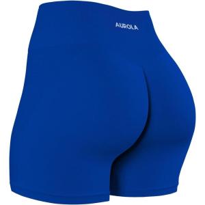 imageAUROLA Intensify V20 Womens Workout Shorts Athletic Running Shorts Seamless High Waist Sport Gym Yoga ShortsKlein Blue