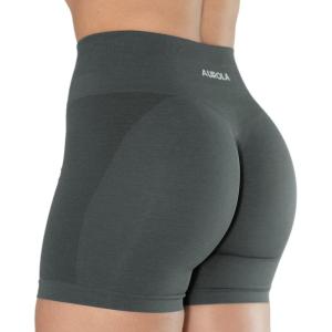 imageAUROLA Intensify V20 Womens Workout Shorts Athletic Running Shorts Seamless High Waist Sport Gym Yoga ShortsSteel Grey