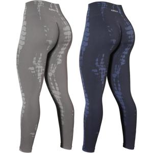 imageAUROLA Serpent Snake Seamless Scrunch Workout Leggings for WomenGirls Squat Proof Ribbed Thick Active Gym PantsPack Dark Grey  Mocha