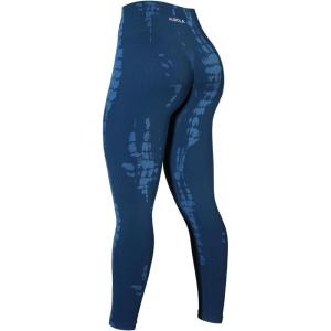 imageAUROLA Serpent Snake Seamless Scrunch Workout Leggings for WomenGirls Squat Proof Ribbed Thick Active Gym PantsWater Blue