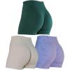 imageAUROLA CAMO Workout Shorts for Women Seamless Subtle Logo Scrunch ShortsPack Alpine GreenJacarandaBlanc De Blanc