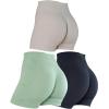 imageAUROLA CAMO Workout Shorts for Women Seamless Subtle Logo Scrunch ShortsPack Black AshPastel GreenBlanc De Blanc