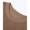 imageAUROLA Essentials Rib Seamless Sleeveless Tank for Women Subtle Logo Round Neck Active Workout Crop TopsLion Brown