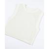 imageAUROLA Essentials Rib Seamless Sleeveless Tank for Women Subtle Logo Round Neck Active Workout Crop TopsMarshmallow