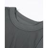 imageAUROLA Essentials Rib Seamless Sleeveless Tank for Women Subtle Logo Round Neck Active Workout Crop TopsPack Blacksteel Greybracken Brown