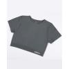 imageAUROLA Essentials Seamless Short Sleeve Crop Top for Women Workout Active Comfort Athletic Shirts TeeSteel Grey