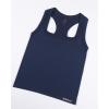 imageAUROLA Essentials Seamless Sleeveless Racerback TopWomen Subtle Marl Workout Square Neck Fitted TankTuxedo Blue