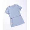 imageAUROLA Everyday Fitted TShirt for WomenCrew Neck Basic Short Sleeves T ShirtCrop Tops Modal Slim Fit TeeChambray Blue