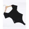 imageAUROLA Everyday Square Neck BodysuitsGoing Out Short Sleeve Double Lined Stretchy Shirt TopsBlack