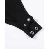 imageAUROLA Everyday Square Neck BodysuitsGoing Out Short Sleeve Double Lined Stretchy Shirt TopsBlack