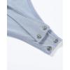 imageAUROLA Everyday Square Neck BodysuitsGoing Out Short Sleeve Double Lined Stretchy Shirt TopsChambray Blue