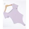 imageAUROLA Everyday Square Neck BodysuitsGoing Out Short Sleeve Double Lined Stretchy Shirt TopsOrchid Tint