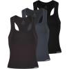 imageAUROLA Essentials Seamless Sleeveless Racerback TopWomen Subtle Marl Workout Square Neck Fitted TankPack Blackdark Greyseal Brown