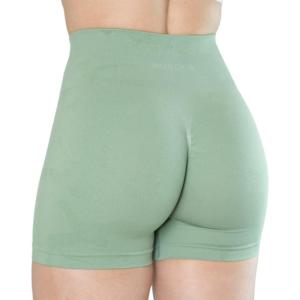 imageAUROLA CAMO Workout Shorts for Women Seamless Subtle Logo Scrunch ShortsCamobean Green