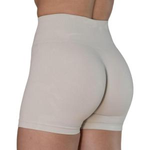 imageAUROLA CAMO Workout Shorts for Women Seamless Subtle Logo Scrunch ShortsCamoblanc De Blanc